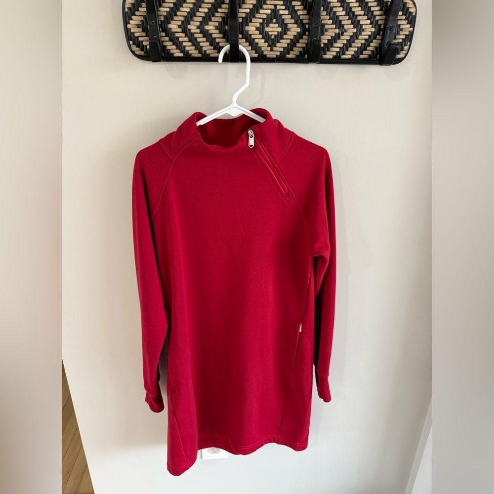 Athleta Cozy Karma Sweatshirt Dress - Red - Size Medium - Picture 3 of 16